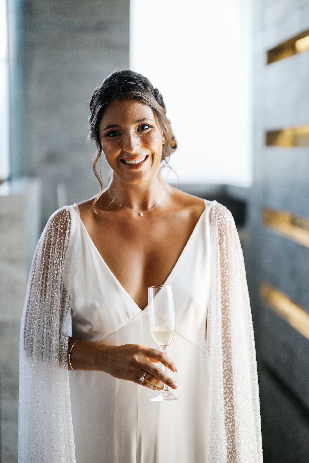 Elizabeth Grace Couture "Sarah" lace bridal cape