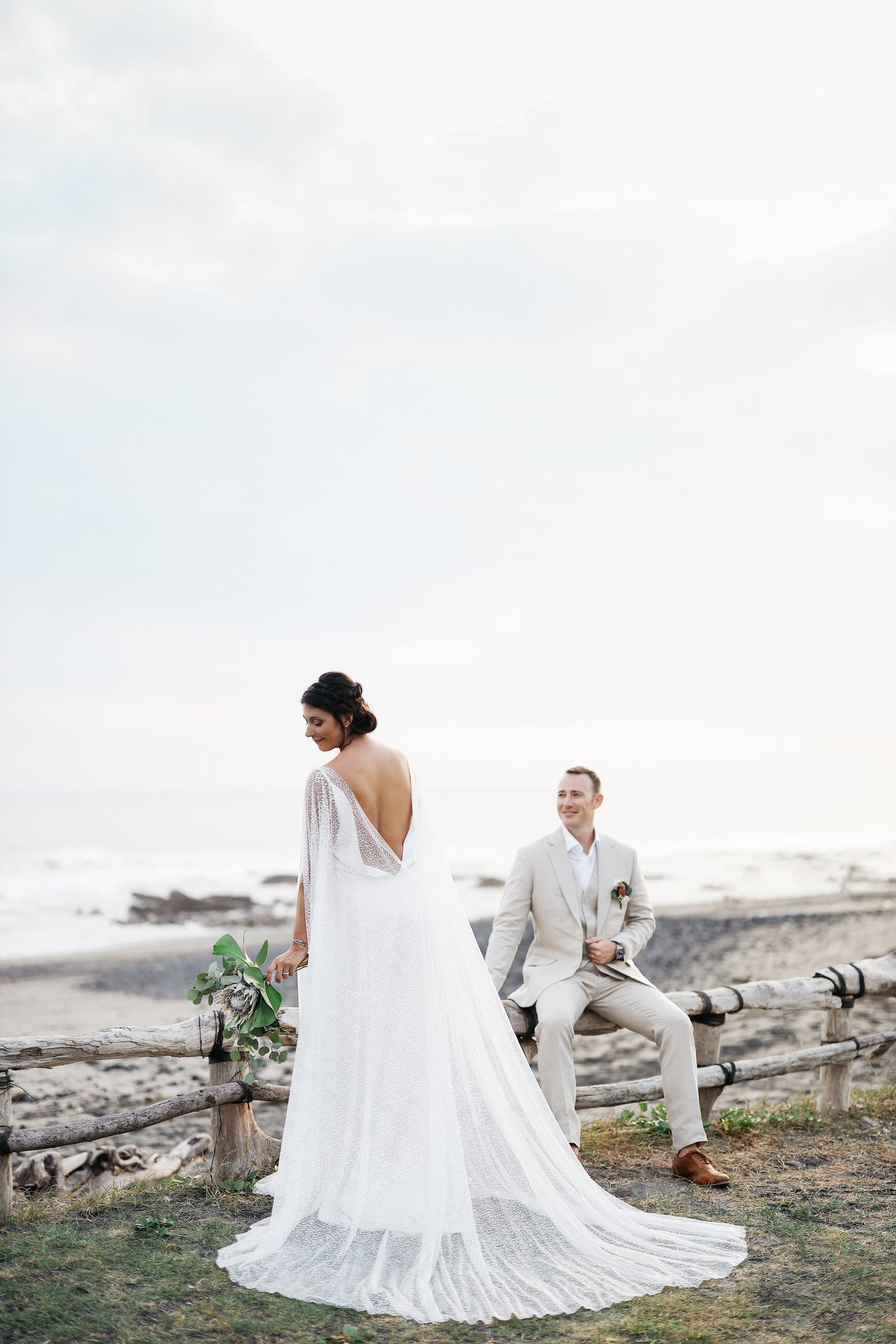Elizabeth Grace Couture "Sarah" lace bridal cape