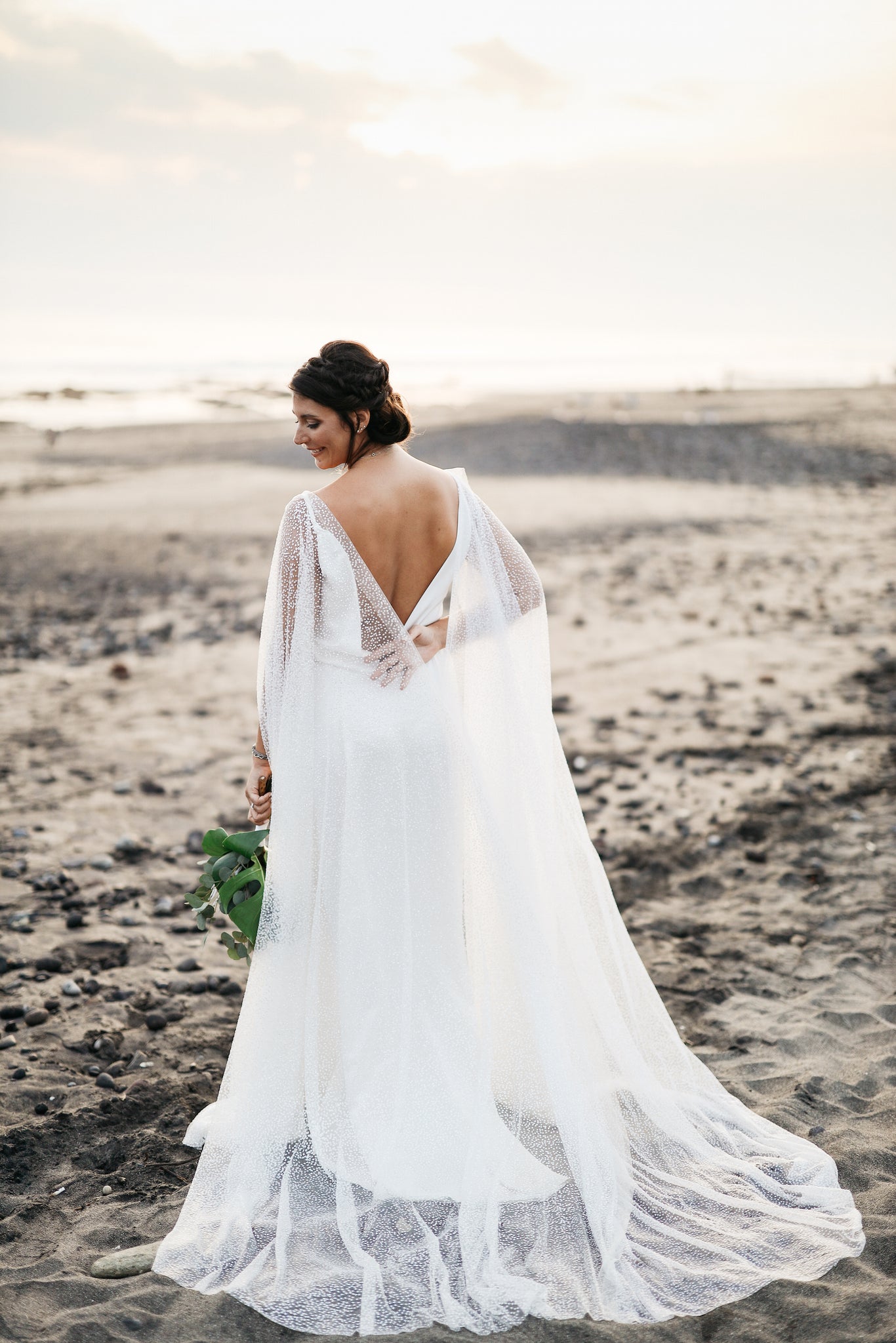 Elizabeth Grace Couture "Sarah" lace bridal cape