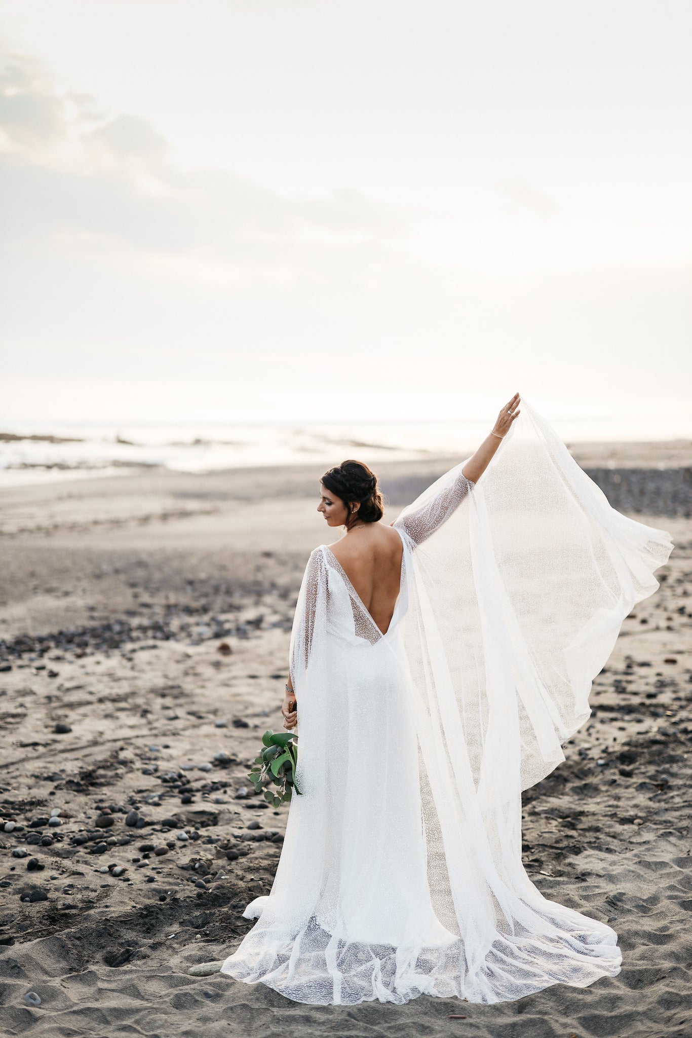 Elizabeth Grace Couture "Sarah" lace bridal cape