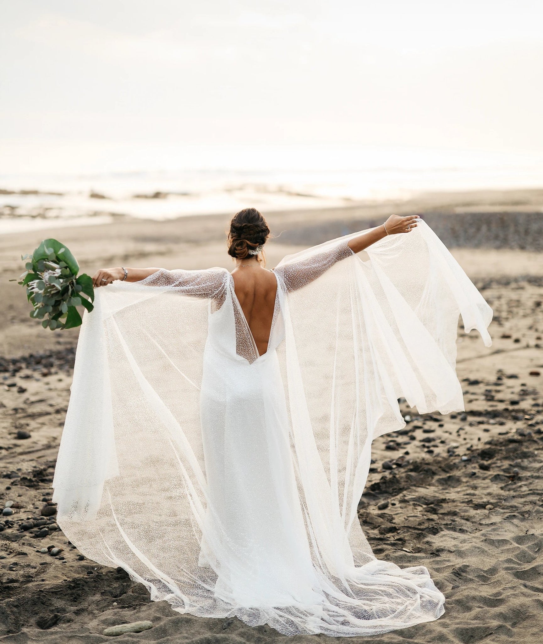 Elizabeth Grace Couture "Sarah" lace bridal cape