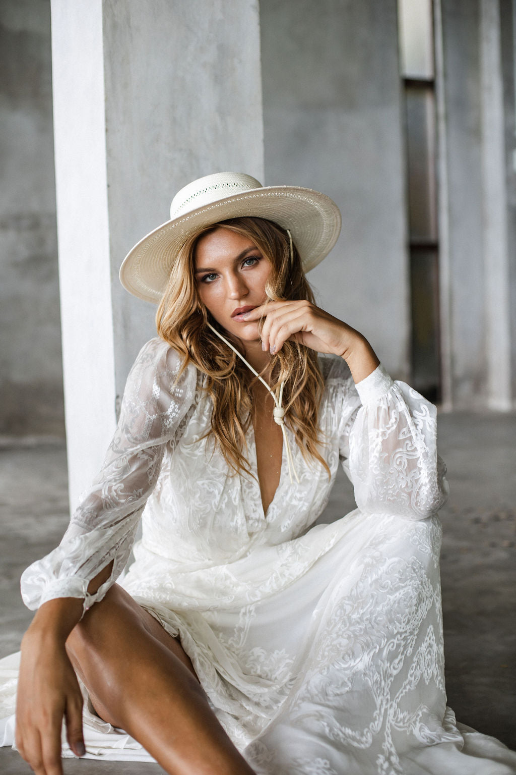 Silk burnout wedding gown by Elizabeth Grace Couture