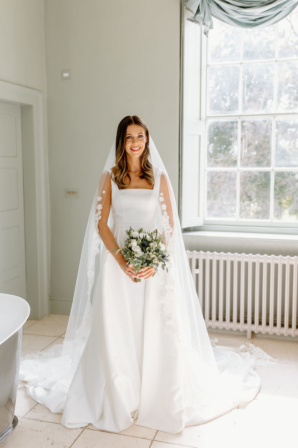 "Harriett" by Elizabeth Grace Couture- Square Neck white wedding gown