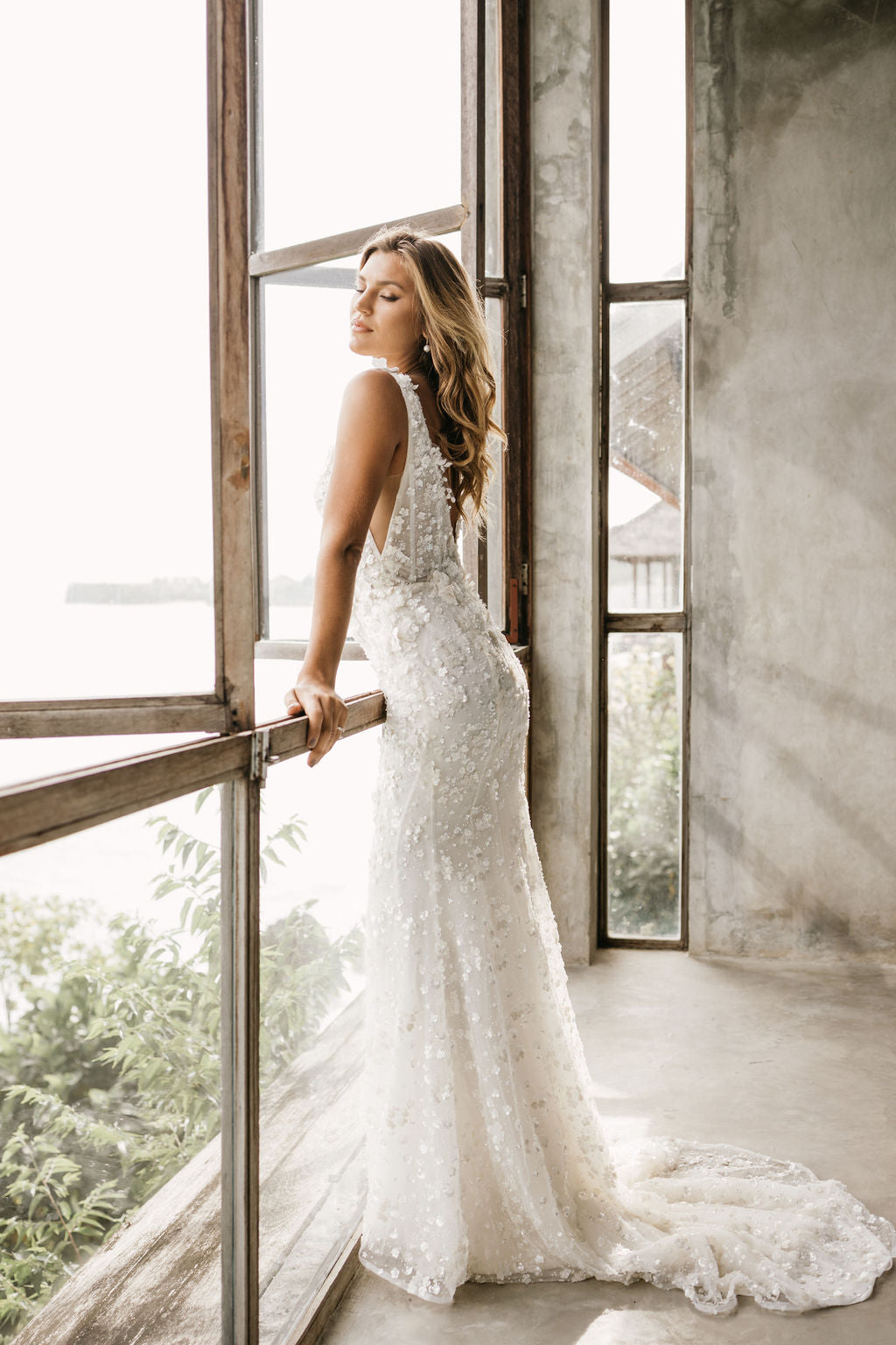 "Athena"  Elizabeth Grace Couture boho luxe bridal gown